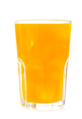 Orange juice glass, isolated on white background
