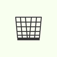 Office trash can, garbage icon. New trendy office trash can vector icon.