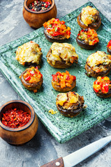 Mushrooms stuffed with vegetables
