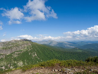 View of the Western Sayan mountain range. Nature Park Ergaki