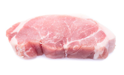 Fresh raw beef steak isolated on white background