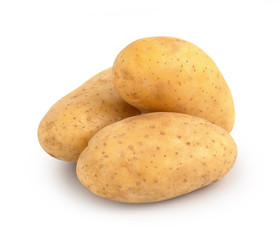yong potato isolated on white background clipping path.
