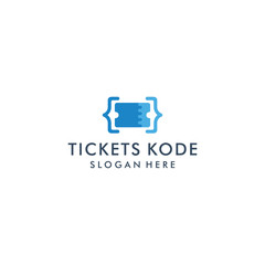 tickets code logo template icon design - vector