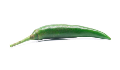 green chili pepper isolated on white background
