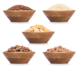 Bamboo bowl with natural organic granola cereal