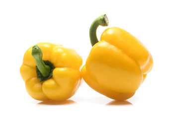 yellow pepper isolated on the white background