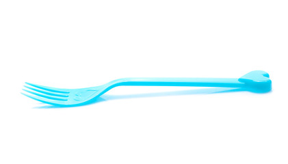 plastic  fork, spoon isolated on white backgruond