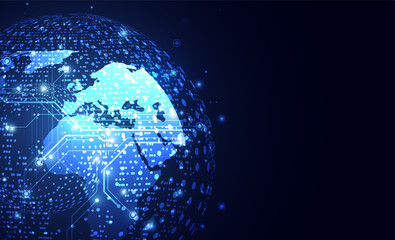 Global network connection. World map point and line composition concept of global business. Vector Illustration