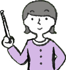 Illustration of a woman face and pose set 4