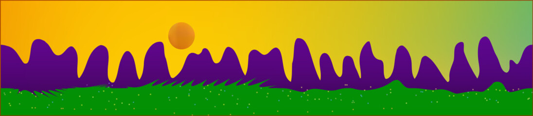 Fancy sky, and mountains landscape. 