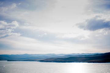 Beautidul winter on Baikal lake in Siberia Russia