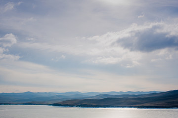 Beautidul winter on Baikal lake in Siberia Russia