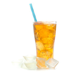 Iced tea  isolated on white