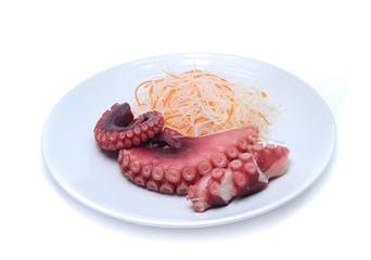 tentacles of octopus isolated on white background