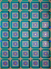 Abstract photo of green and blue squares - Squares with rounds