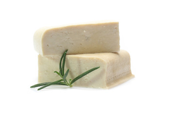 Tofu isolated on white background