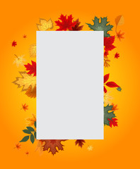 Abstract Vector Illustration Autumn Background with Falling Autumn Leaves