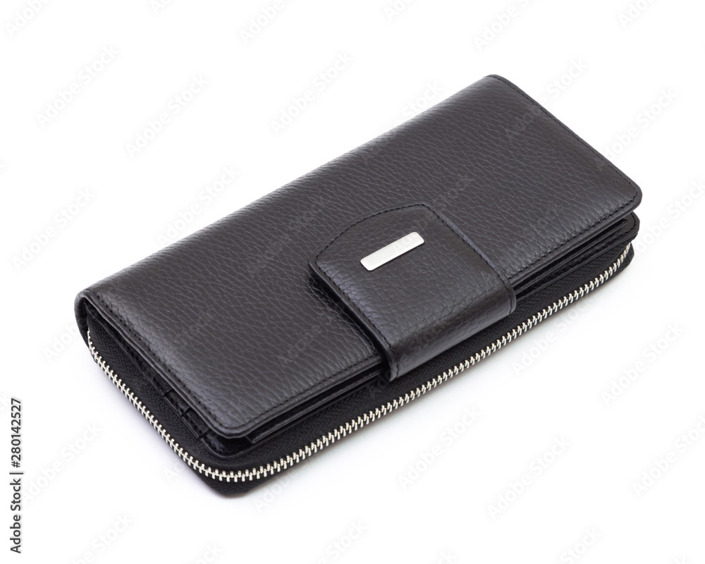 Wall mural Black leather wallet