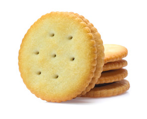 Sandwich biscuits cracker isolated on white background