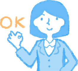 Pop Illustration of a Business woman face and pose set 1