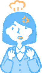 Pop Illustration of a Business woman face and pose set 1