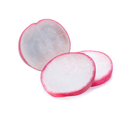 Small garden radish isolated on white background