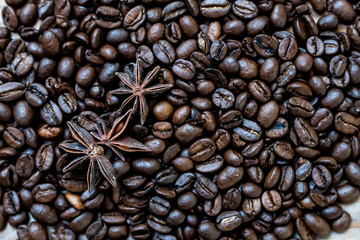 Naklejka premium Grains de café