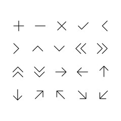 Arrow vector icon set for the website and app