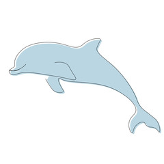 Dolphin jumping cartoon isolated on white background vector illustration
