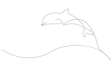 Dolphin jumping isolated on white background vector illustration