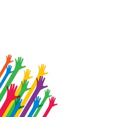 Hands up background ilustration