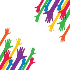 Hands up background ilustration