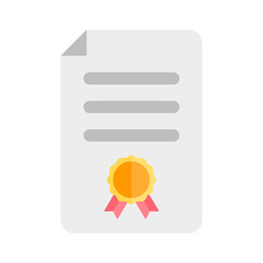 Certified Authorized Seller certificate icon. Flat illustration colored vector isolated icons of Award medal gift icons