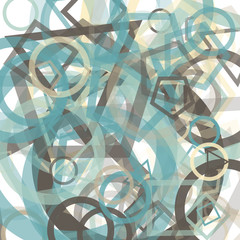 Abstract Generative Art color distributed donut figures background illustration