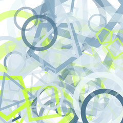 Abstract Generative Art color distributed donut figures background illustration