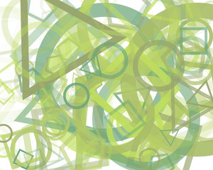 Abstract Generative Art color distributed donut figures background illustration