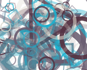 Abstract Generative Art color distributed donut figures background illustration