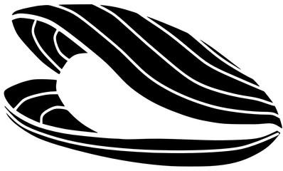 Clam Vector Seafood Symbol Silhouette Illustration