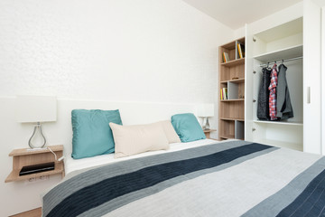 Contemporary bedroom interior of house