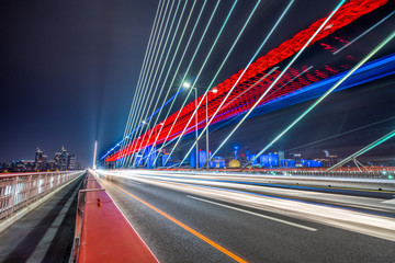 Fototapeta na wymiar traffic trail at bridge,hangzhou,china,asia.