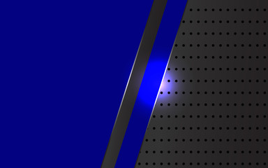 Abstract gray and blue metallic background shapes. Realistic modern vector design with dot pattern composition for use element cover, banner, poster, business, corporate, advertising, web