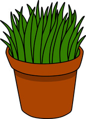 Potted Plant Vector Cartoon Nature Silhouette