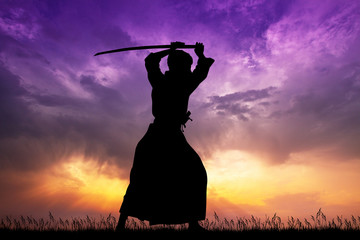 samurai with katana at sunset © adrenalinapura