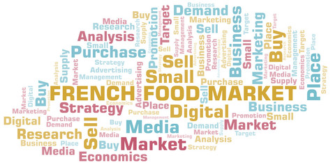 Fototapeta premium French Food Market word cloud. Vector made with text only.