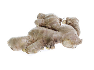 ginger root on white background