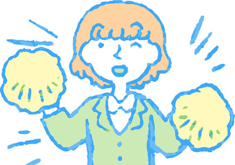 Pop Illustration of a woman face and pose set 6