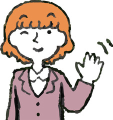 Illustration of a woman face and pose set 6