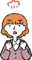 Illustration of a woman face and pose set 6