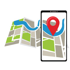 Mobile GPS Route Map Apps Vector Template Design Illustration