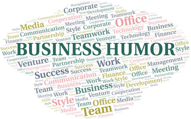 Obraz premium Business Humor word cloud. Collage made with text only.